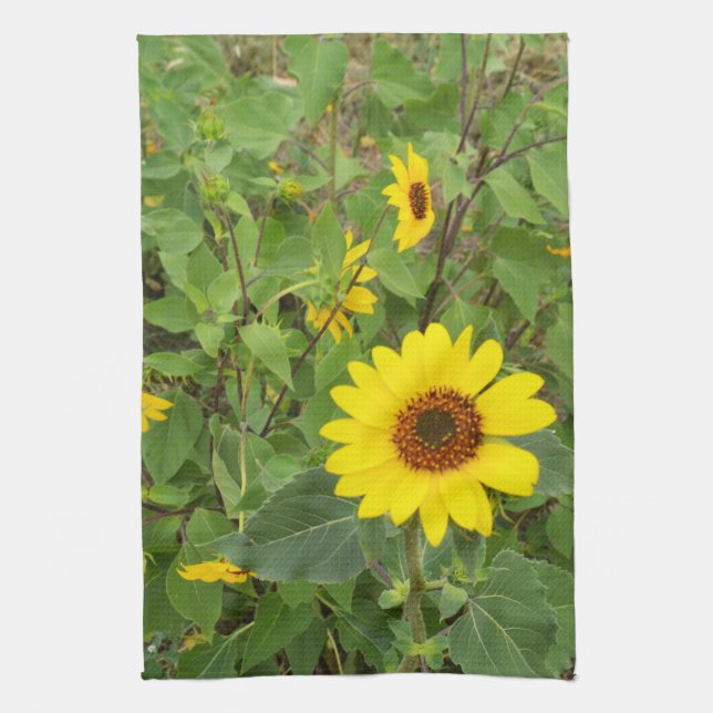 Sunflowers Blowing In The Wind, Kitchen Towel (Vertical)