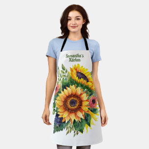 Sunflowers Bouquet - French Country Personalized Apron