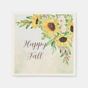 Sunflowers bouquet with customizable text napkin