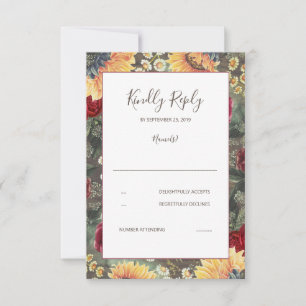 Sunflowers Bourgogne Russe Mariage de automne RSVP