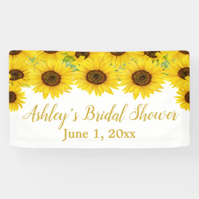 Sunflowers Bridal Shower Backdrop Boho Floral Prop Banner (Horizontal)
