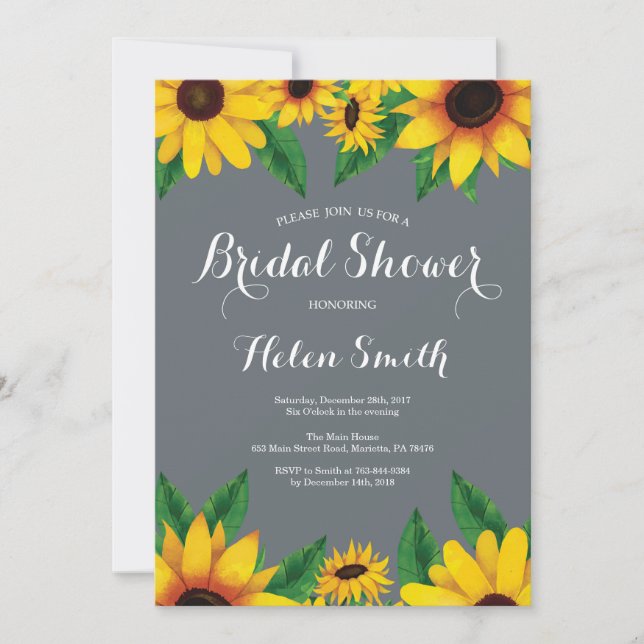 Sunflowers Bridal Shower Invitation (Front)