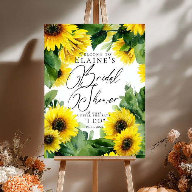 Sunflowers Bridal Shower Welcome Poster (Creator Uploaded)