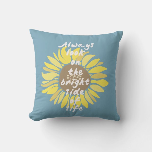 Sunflowers Bright Side Throw Pillow (Front)