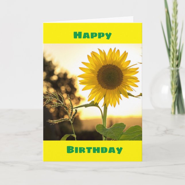 SUNFLOWERS BRIGHTEN YOUR DAY HAPPY BIRTHDAY CARD (Front)