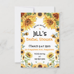 Sunflowers & Bumblebees Invitation