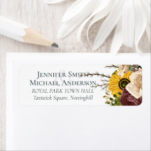 Sunflowers Burgundy Marsala Cheap Budget Wedding