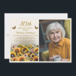 Sunflowers Butterflies 80th Birthday Party Photo Invitation<br><div class="desc">Elegant sunflowers and butterflies women's 80th birthday party photo invitation.  Contact me for assistance with your customizations or to request additional matching or coordinating Zazzle products for your party.</div>