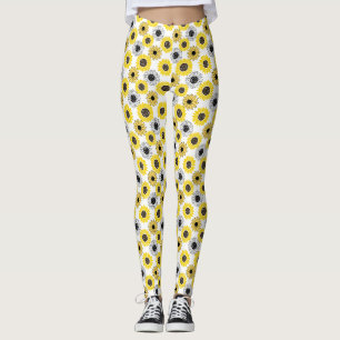 Sunflowers bx4 White BG Leggings