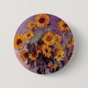 Sunflowers by Claude Monet 2 Inch Round Button
