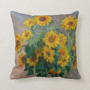 Sunflowers by Claude Monet Throw Pillow