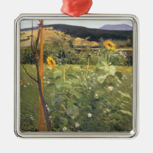 Sunflowers (by Jacek Malczewski) Metal Ornament
