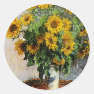 Sunflowers by Monet Classic Round Sticker