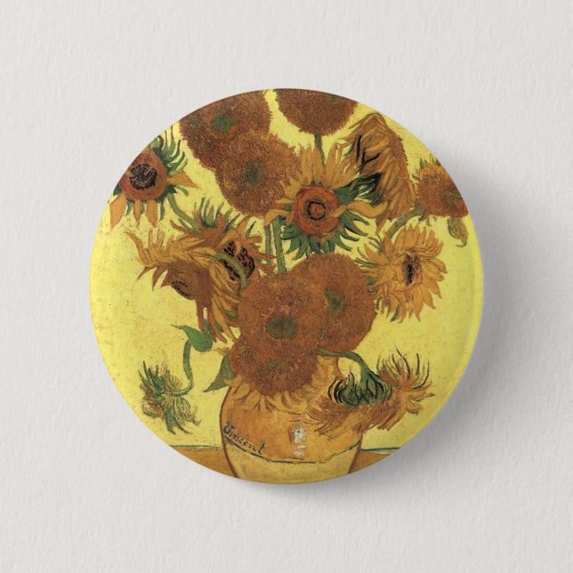 Sunflowers by Van Gogh 2 Inch Round Button (Front)