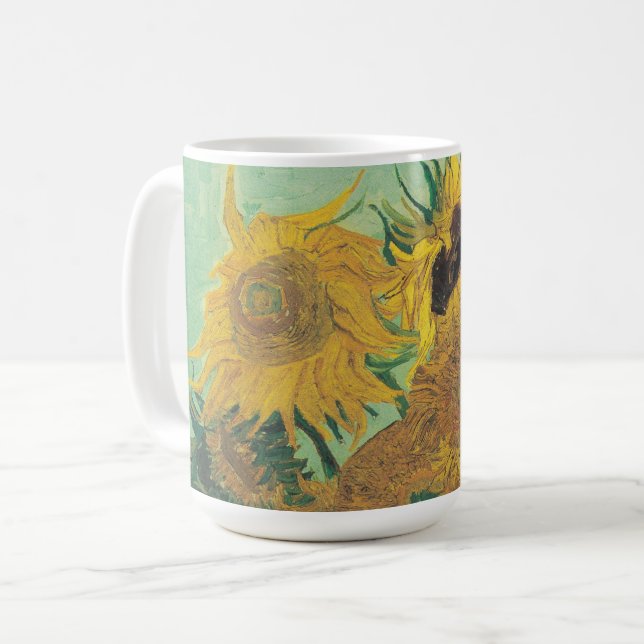Sunflowers by Vincent Van Gogh Coffee Mug (Front Left)