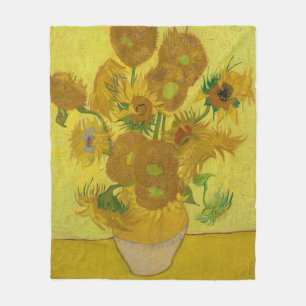 Sunflowers by Vincent Van Gogh Fleece Blanket