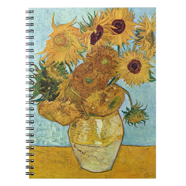 Sunflowers by Vincent Van Gogh Notebook (Front)