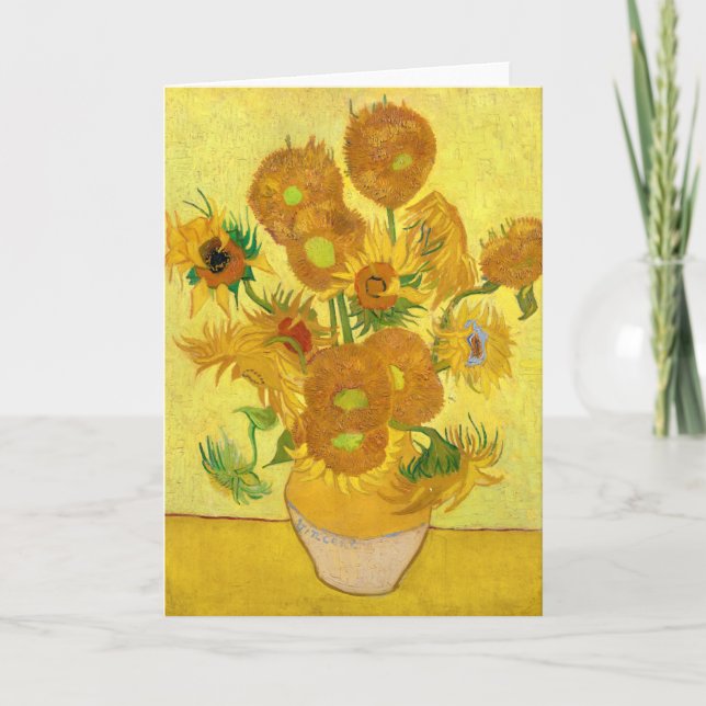 Sunflowers by Vincent van Gogh Thank You Card (Front)