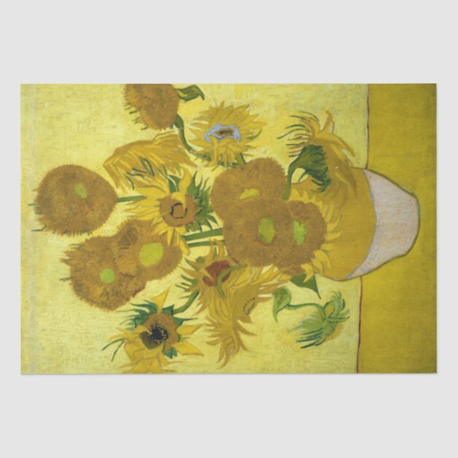 Sunflowers by Vincent Van Gogh Tissue Paper (Front)