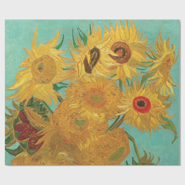 Sunflowers by Vincent Van Gogh  Wrapping Paper (Flat)