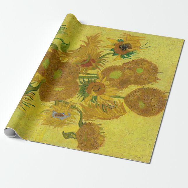 Sunflowers by Vincent van Gogh Wrapping Paper (Unrolled)