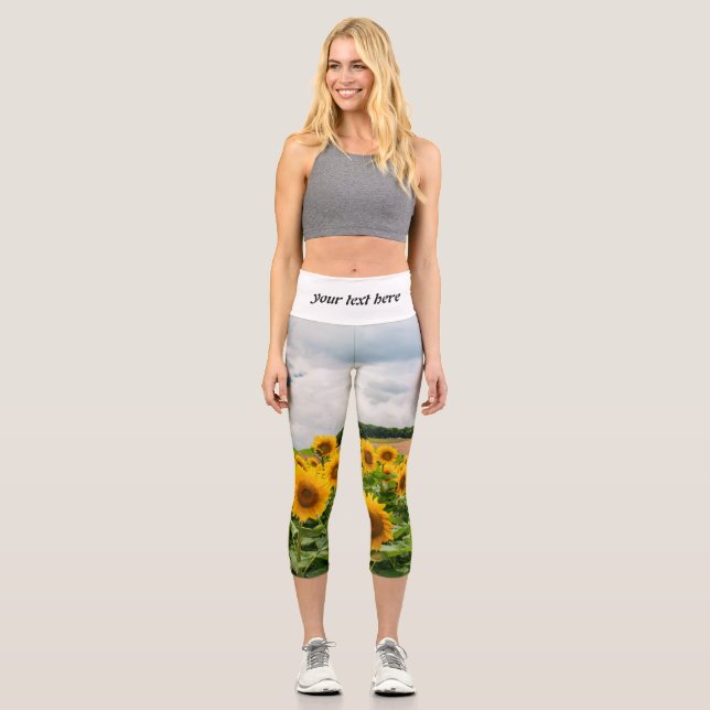 Sunflowers Capri Leggings (Front)