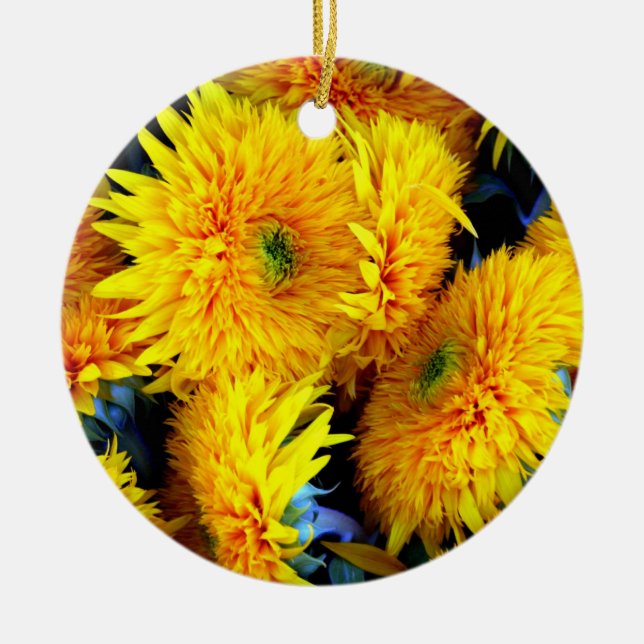 Sunflowers Ceramic Ornament (Front)