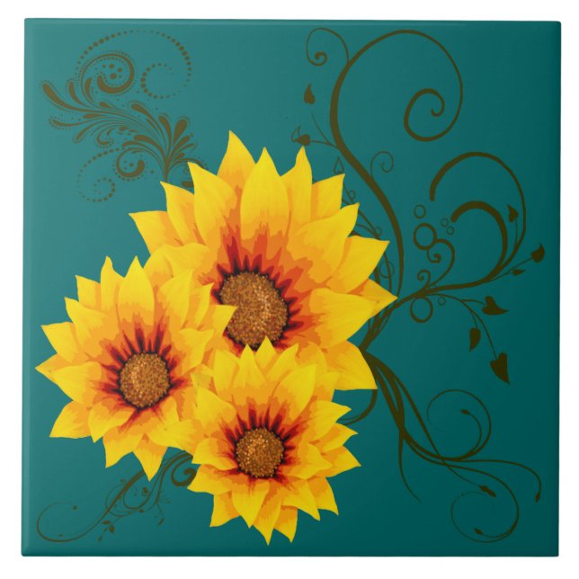 Sunflowers Ceramic Tile (Front)