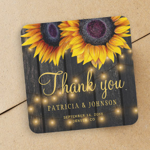 Sunflowers chic rustic wood wedding envelope seal