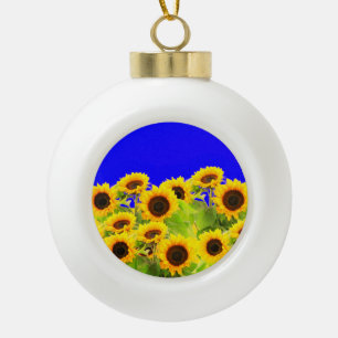 Sunflowers Christmas Ornament Ukraine Flag Colors