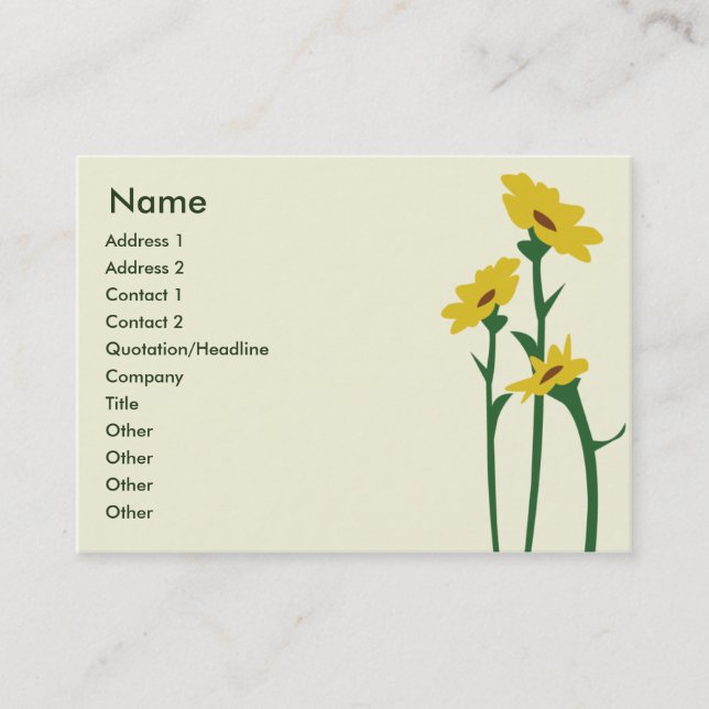 Sunflowers - Chubby Business Card (Front)