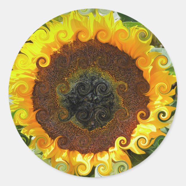 SUNFLOWERS CLASSIC ROUND STICKER (Front)