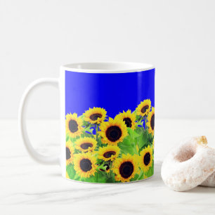 Sunflowers Coffee Mug Ukraine Flag Colours Support