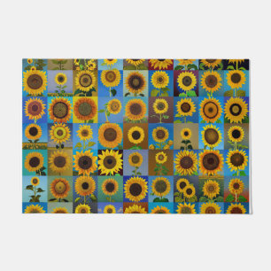 Sunflowers collage doormat