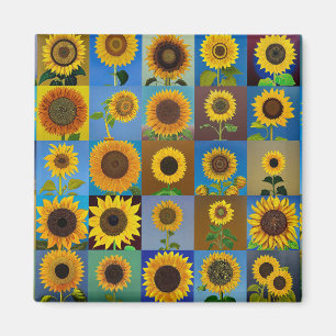 Sunflowers collage magnet