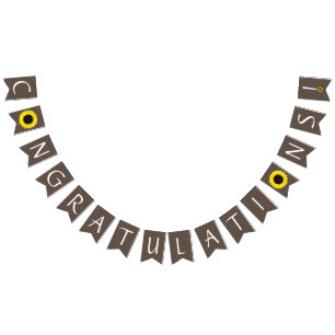 Sunflowers Country Graduation Party Brown Bunting Flags