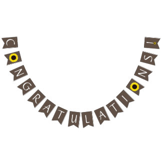 Sunflowers Country Graduation Party Brown Bunting Flags