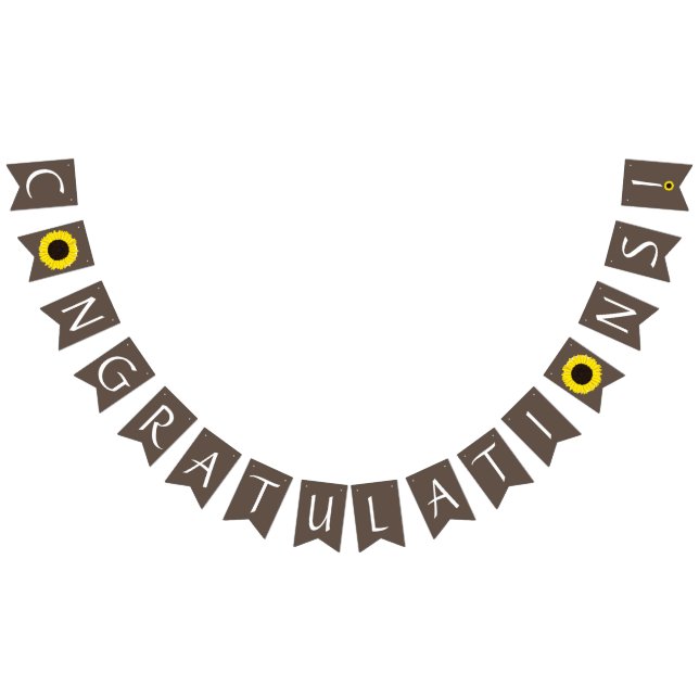Sunflowers Country Graduation Party Brown Bunting Flags (All)