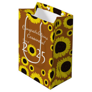Sunflowers Country Graduation Party Medium Gift Bag