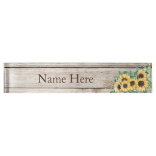 Sunflowers Country Western Bureau Nom Plaque