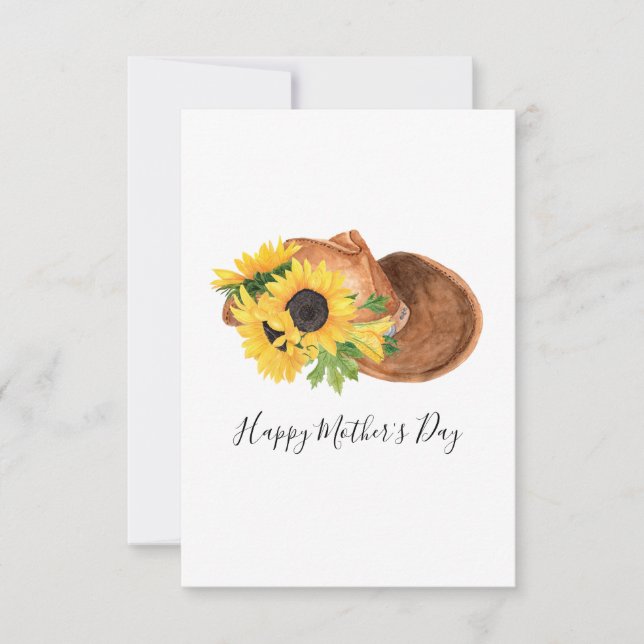 Sunflowers & Cowboy Casquette Carte d'appartement  (Devant)