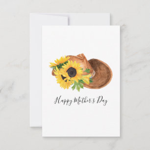 Sunflowers & Cowboy Casquette Carte d'appartement