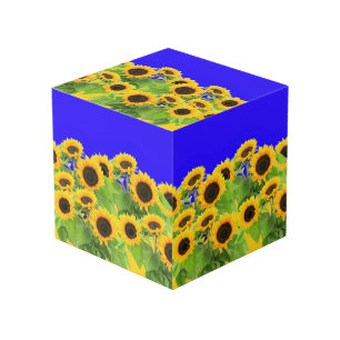 Sunflowers Cube Ukrainian Flag Colours