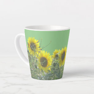 Sunflowers Cust. BC Green Latte Mug