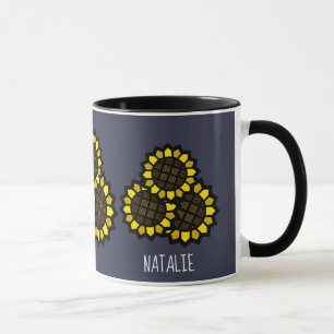 Sunflowers Custom Name Mug