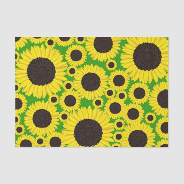 Sunflowers Cute 1st Birthday Party Tissue Paper (Front)