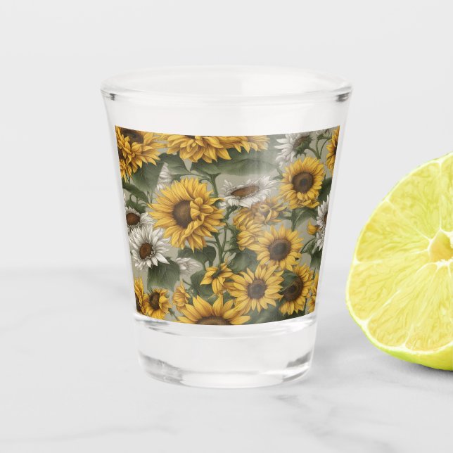 Sunflowers Daises #2 -  Shot Glass (Front)