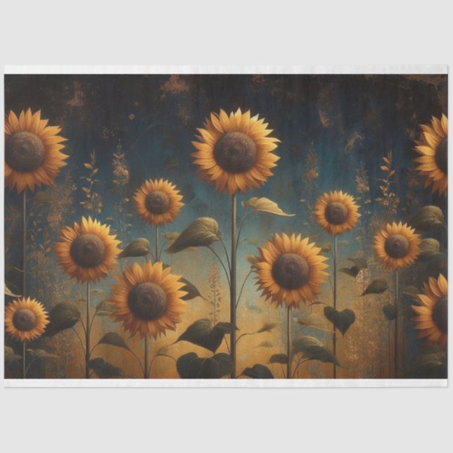 Sunflowers Decoupage Tissue Paper (Front)