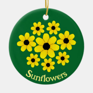 Sunflowers Design Ceramic Ornament