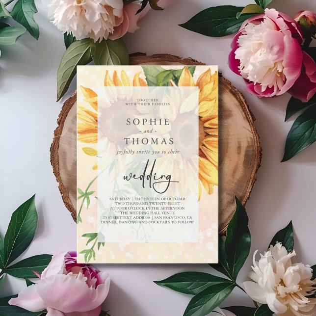 Sunflowers elegant wedding invitation (Creator Uploaded)